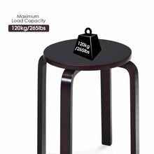 Load image into Gallery viewer, Set of 4 18" Wood Home Backless Dining Chairs-Deep Brown
