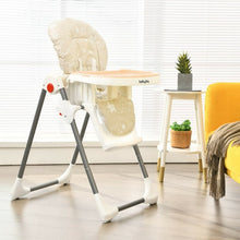 Load image into Gallery viewer, Folding Baby High Dining Chair with 6-Level Height Adjustment-Beige
