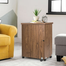 Load image into Gallery viewer, Folding Sewing Craft Table Shelf Storage Cabinet Home Furniture-Brown
