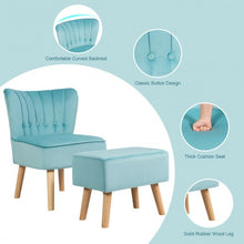 Load image into Gallery viewer, Leisure Chair and Ottoman Thick Padded Tufted Sofa Set-Green
