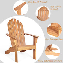 Load image into Gallery viewer, Outdoor Solid Wood Durable Patio Adirondack Chair-Natural
