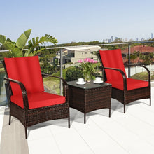 Load image into Gallery viewer, 3 PCS Patio Rattan Furniture Set-Red
