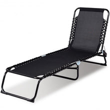 Load image into Gallery viewer, Foldable Camping Patio Chaise Lounge Chair-Black
