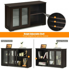 Load image into Gallery viewer, Sideboard Buffet Cupboard Storage Cabinet with Sliding Door-Brown
