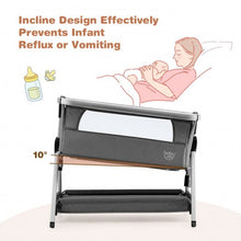 Load image into Gallery viewer, Baby Bed Side Crib Portable Adjustable Infant Travel Sleeper Bassinet-Dark Gray
