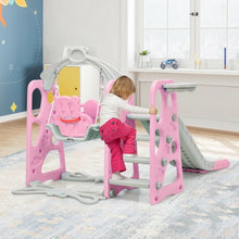 Load image into Gallery viewer, 3 in 1 Toddler Climber and Swing Set Slide Playset-Pink
