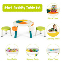 Load image into Gallery viewer, 5-in-1 Kid Folding Storage Activity Table Chair Set-Green
