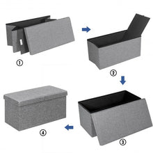 Load image into Gallery viewer, 30&quot; Folding Storage Ottoman with Lift Top-Light Gray
