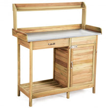 Load image into Gallery viewer, Outdoor Garden Wooden Work Station Potting Bench
