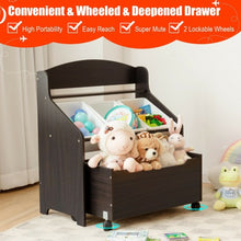 Load image into Gallery viewer, Kids Wooden Toy Storage Unit Organizer w/ Rolling Toy Box &amp; Plastic Bins-CF
