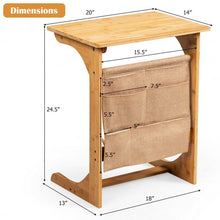 Load image into Gallery viewer, Bamboo Sofa Table End Table Bedside Table with Storage Bag
