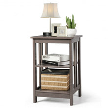 Load image into Gallery viewer, 3-Tier Nightstand Side Table with Baffles and Corners-Coffee
