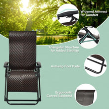Load image into Gallery viewer, Patio Rattan Zero Gravity Lounge Chair
