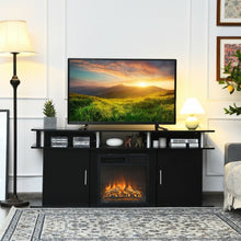 Load image into Gallery viewer, 63&quot; TV Entertainment Console Center with 2 Cabinets-Black
