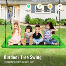 Load image into Gallery viewer, 60&quot; Platform Tree Swing Outdoor with  2 Hanging Straps-Green
