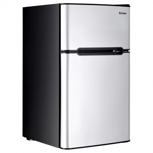 3.2 cu ft. Compact Stainless Steel Refrigerator-Gray