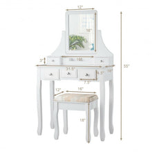 Load image into Gallery viewer, 5 Drawers Removable Box Makeup Dressing Vanity Set-White
