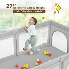 Load image into Gallery viewer, Extra-Large Safety Baby Fence with 50 Ocean Balls-Gray
