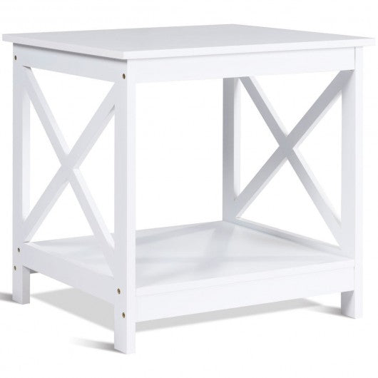 X-Design Display Accent Sofa Side Nightstand Table-White
