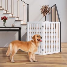Load image into Gallery viewer, 35&quot; Folding Standing 2/4 Panel Wood Pet Fence-White-A

