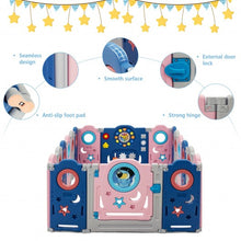 Load image into Gallery viewer, 18-Panel Portable Indoor Outdoor Play Fence with Educational Toys
