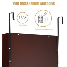 Load image into Gallery viewer, Lockable Wall Door Mounted Mirror Jewelry Cabinet w/LED Lights-Brown

