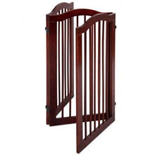 Load image into Gallery viewer, 3 Panels Folding Freestanding Wood Pet Dog Safety Gate-36&quot;
