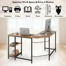 Load image into Gallery viewer, L-Shaped Computer Workstation Corner Desk with Shelves
