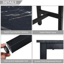 Load image into Gallery viewer, 47&quot; Pub Dining Bar Bistro Table w/ Marble Top-Black
