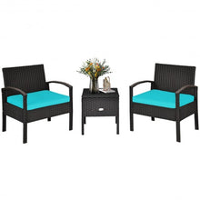 Load image into Gallery viewer, 3 Piece Patio Furniture Set PE Rattan Wicker Sofa Set with Washable Cushion-TU
