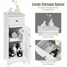 Load image into Gallery viewer, Woodern Bathroom Floor Storage Cabinet with Drawer and Shutter Door
