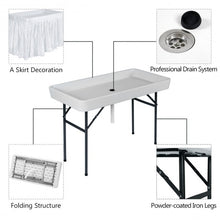 Load image into Gallery viewer, 4 Foot Plastic Party Ice Folding Table with Matching Skirt
