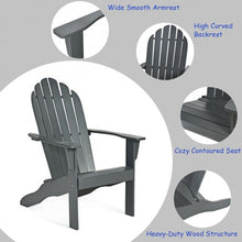 Load image into Gallery viewer, Outdoor Solid Wood Durable Patio Adirondack Chair-Gray
