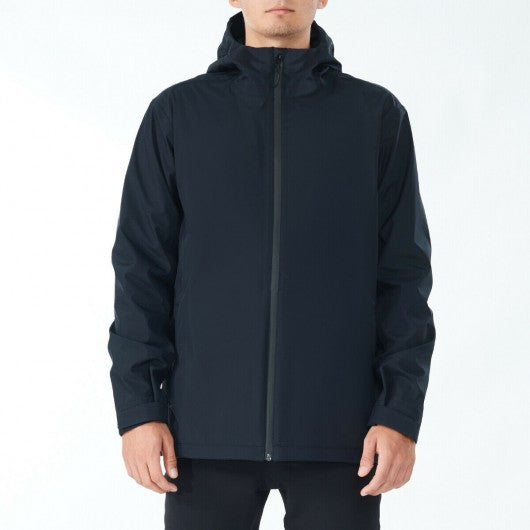 Men's Waterproof Rain Windproof Hooded Raincoat Jacket-Black-XL