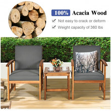 Load image into Gallery viewer, 3PC Solid Wood Outdoor Patio Sofa Furniture Set-Gray
