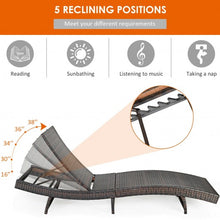 Load image into Gallery viewer, Patio Folding Adjustable Rattan Chaise Lounge Chair with Cushion-White
