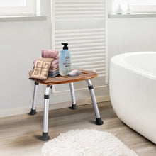 Load image into Gallery viewer, Fanshaped Bamboo Bath Seat Shower Chair
