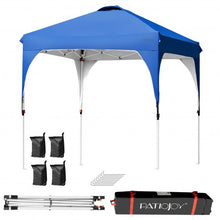 Load image into Gallery viewer, 6.6 x 6.6 FT Pop Up Height Adjustable Canopy Tent with Roller Bag-Blue
