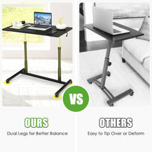 Load image into Gallery viewer, Height Adjustable Computer Desk Sit to Stand Rolling Notebook Table -Black
