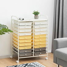 Load image into Gallery viewer, 20 Drawers Storage Rolling Cart Studio Organizer-Yellow
