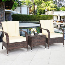 Load image into Gallery viewer, 3PCS Outdoor Patio Rattan Wicker Furniture Set-Beige
