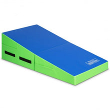 Load image into Gallery viewer, Folding Wedge Exercise Gymnastics Mat with Handles-Green
