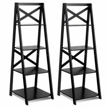Load image into Gallery viewer, 4-Tier Wood Display Storage Bookshelf-Black
