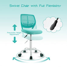 Load image into Gallery viewer, Adjustable Office Task Desk Armless Chair-Turquoise
