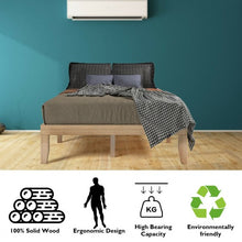 Load image into Gallery viewer, 14&quot; Full Size Wood Platform Bed Frame with Wood Slat Support-Natural
