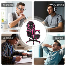 Load image into Gallery viewer, Computer Massage Gaming Recliner Chair with Footrest-Pink
