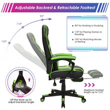 Load image into Gallery viewer, Computer Massage Gaming Recliner Chair with Footrest-Green
