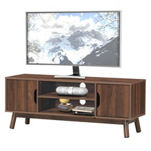 Load image into Gallery viewer, 50&quot; Wood Media TV Stand with Storage Shelf-Coffee
