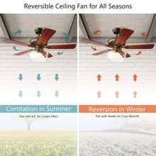 Load image into Gallery viewer, 52&quot; Vintage Ceiling Fan Light with Remote Control Reversible Blades Home Indoor
