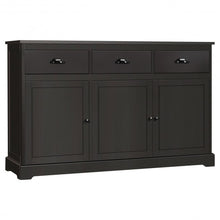 Load image into Gallery viewer, 3 Drawers Sideboard Buffet Storage with Adjustable Shelves-Brown
